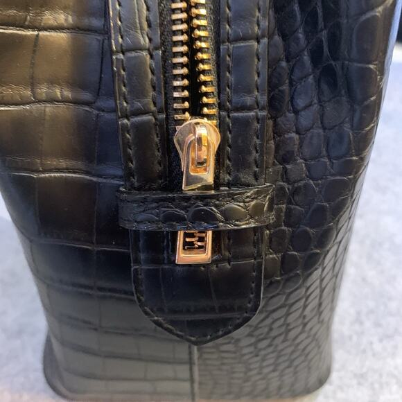NWT A New Day Black Vegan Leather Handbag, Faux Crocodile Purse Adjustable - Picture 9 of 14